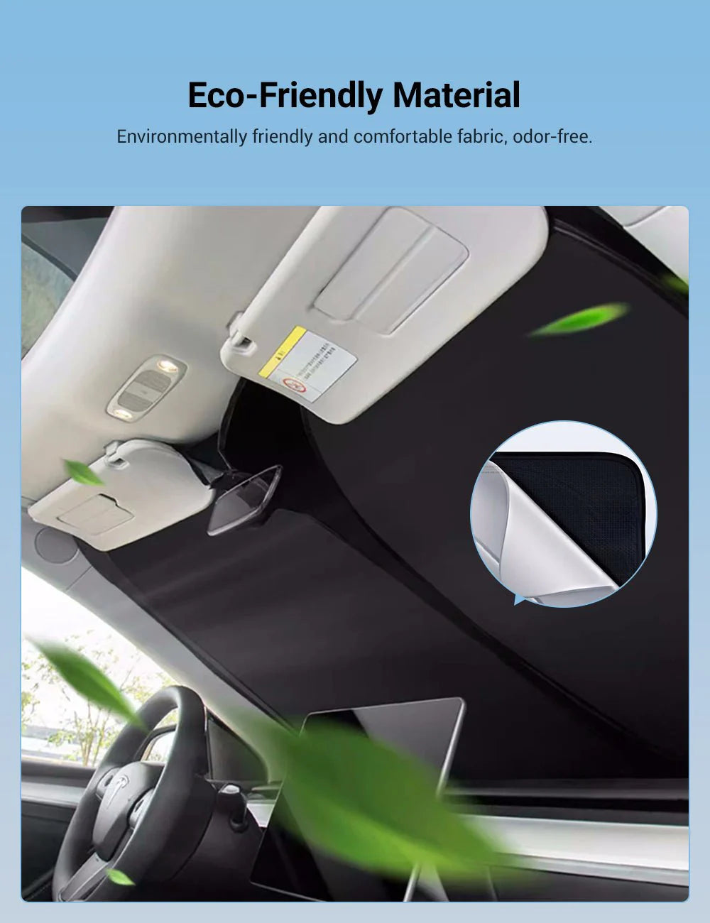 Front Windshield Sunshade for Tesla Cybertruck | Custom Fit UV & Heat Insulation Shade