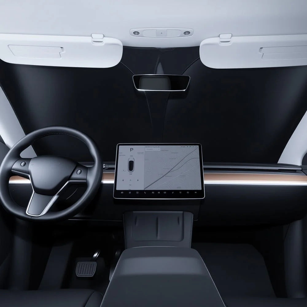 Premium Front Windshield Sunshade for Tesla Model 3 & Model Y | Graphene UV Protection Heat Insulation Shade