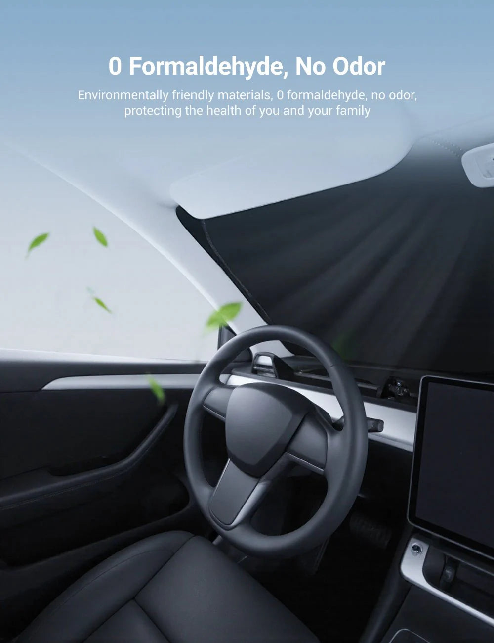 Premium Front Windshield Sunshade for Tesla Model 3 & Model Y | Graphene UV Protection Heat Insulation Shade
