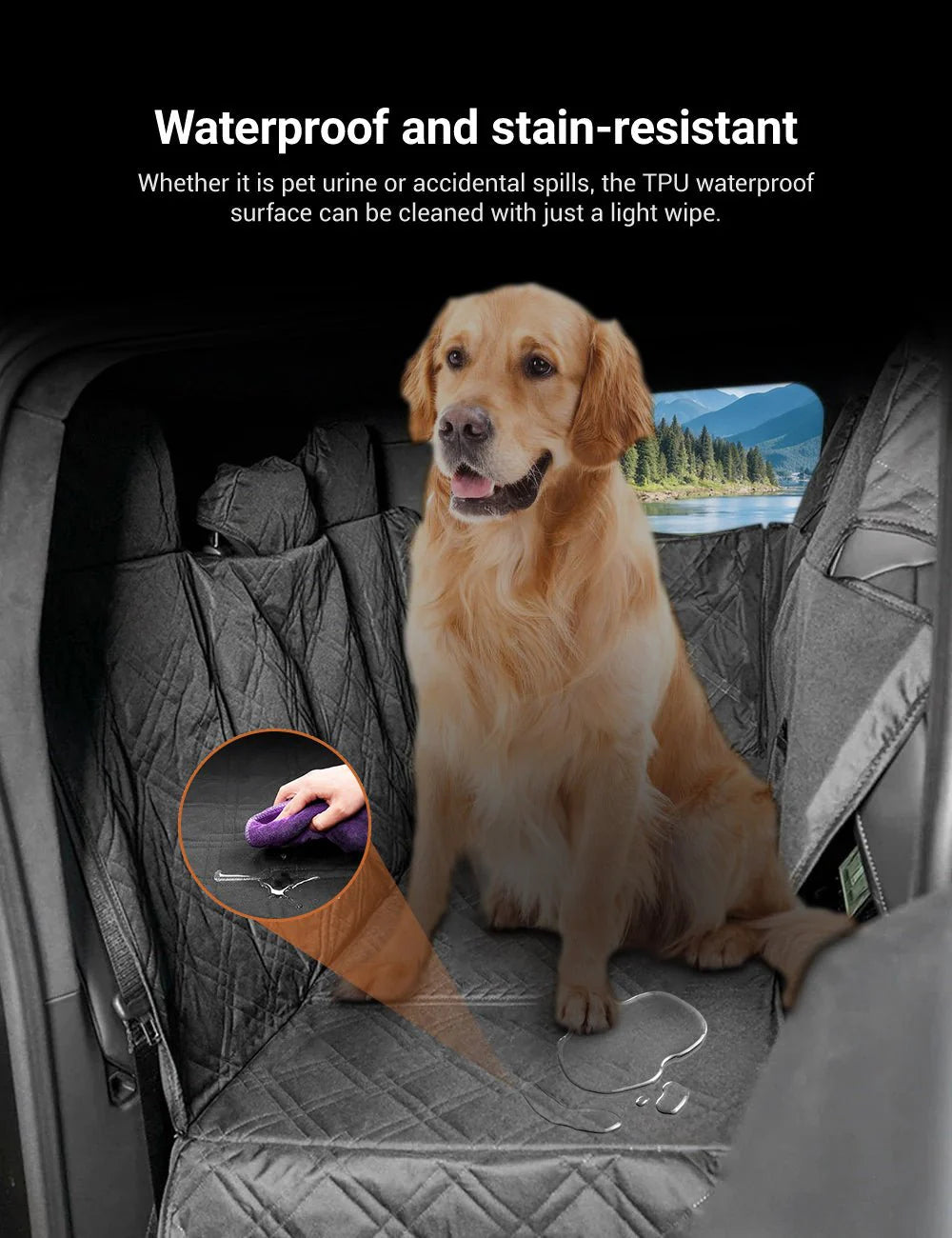 Full-Cover Rear Dog Seat Cover for Tesla Cybertruck (2024-Present) | Waterproof Heavy-Duty Pet Hammock
