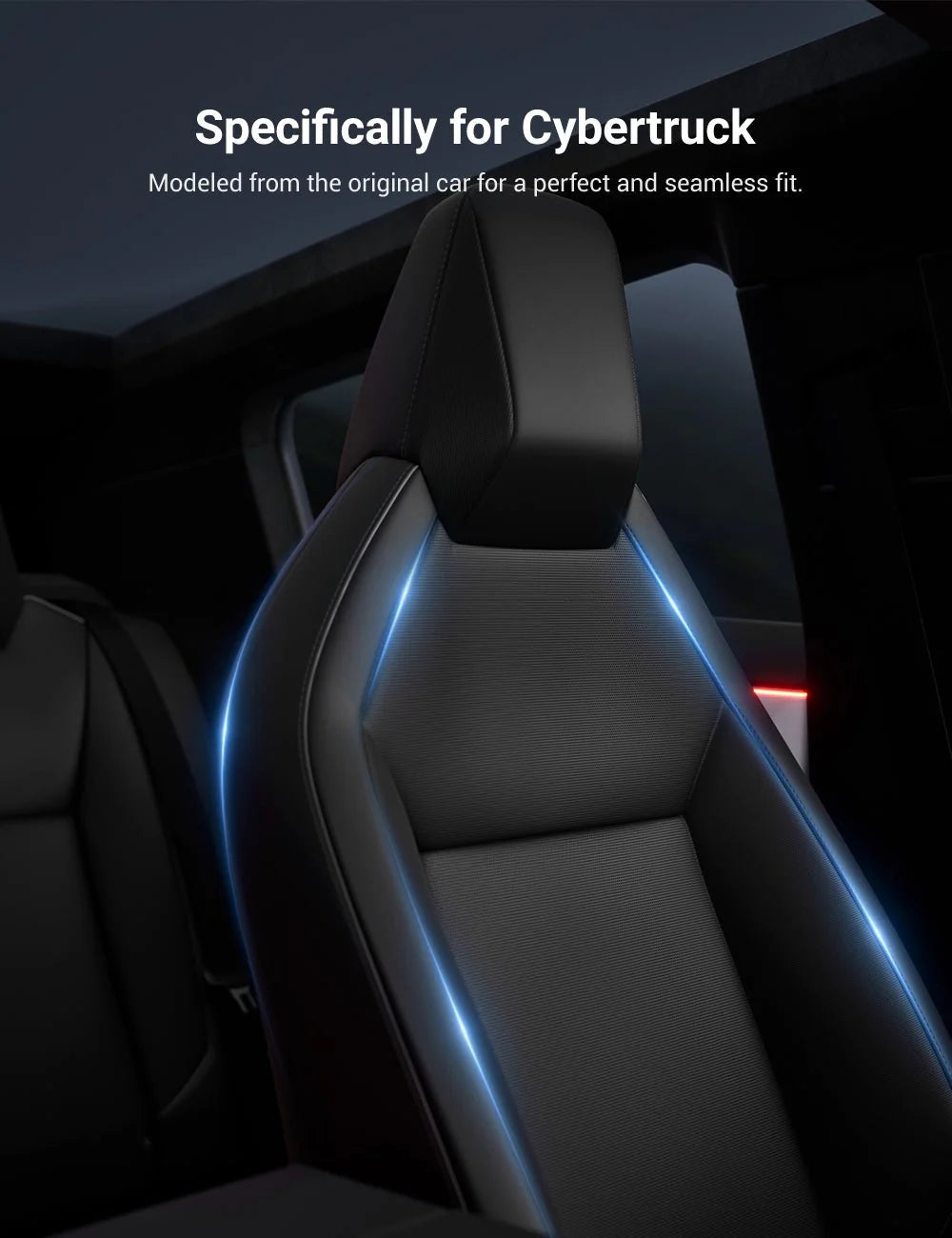 Full Nappa Leather Seat Covers for Tesla Cybertruck (10-Piece Set) | Custom Fit, 360° Protection | 2024–Present