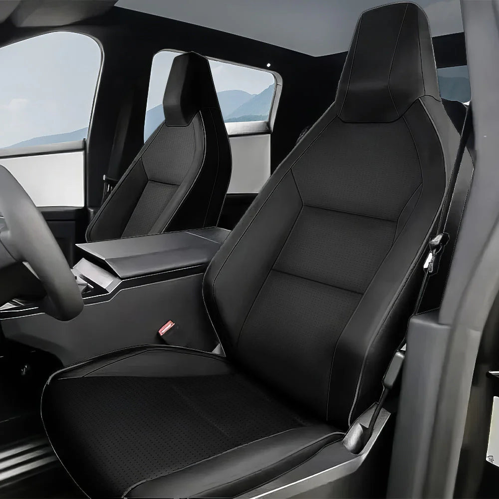 Full Nappa Leather Seat Covers for Tesla Cybertruck (10-Piece Set) | Custom Fit, 360° Protection | 2024–Present
