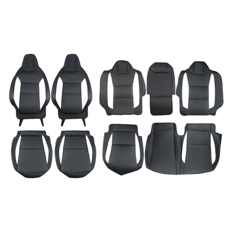 Full Nappa Leather Seat Covers for Tesla Cybertruck (10-Piece Set) | Custom Fit, 360° Protection | 2024–Present
