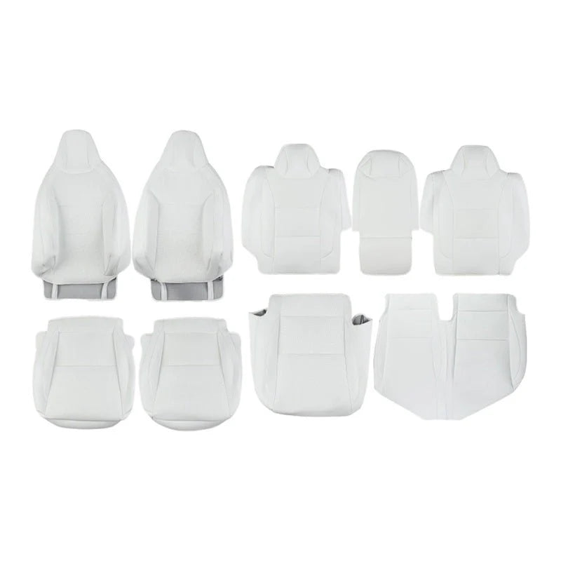 Full Nappa Leather Seat Covers for Tesla Cybertruck (10-Piece Set) | Custom Fit, 360° Protection | 2024–Present