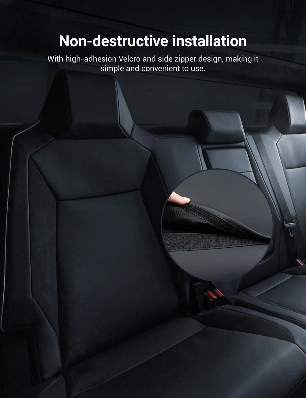 Full Nappa Leather Seat Covers for Tesla Cybertruck (10-Piece Set) | Custom Fit, 360° Protection | 2024–Present