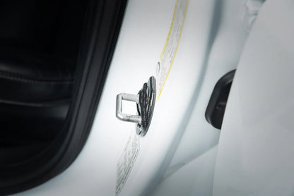 Carbon Fiber Door Lock Covers for Tesla Model 3 & Model Y – Gloss or Matte Finish, Peel & Stick Interior Trim Upgrade