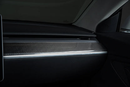 Real Carbon Fiber Dashboard Cover Overlay for Tesla Model 3 & Model Y (Gloss or Matte Finish)