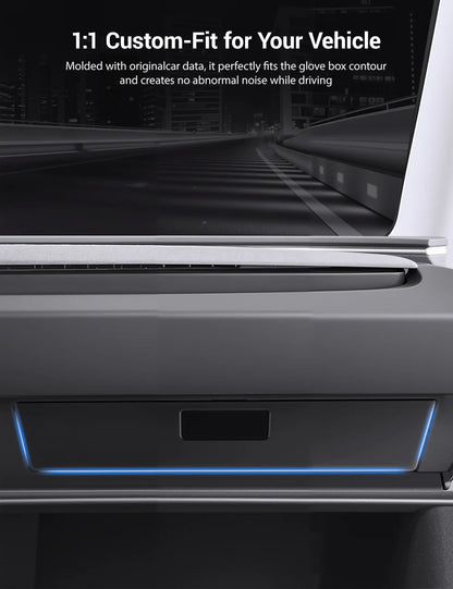 Premium Glove Box Organizer for Tesla Model 3 Highland (2024+) & Model Y Juniper (2025+) – Custom-Fit Drawer-Style TPE Storage Box