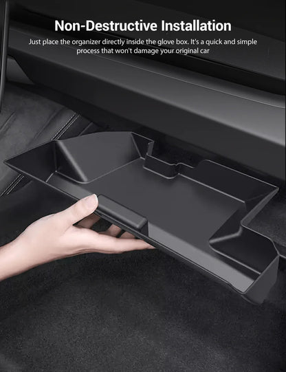 Premium Glove Box Organizer for Tesla Model 3 Highland (2024+) & Model Y Juniper (2025+) – Custom-Fit Drawer-Style TPE Storage Box