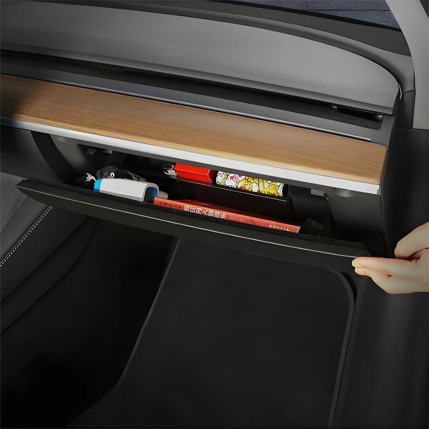 Glove Box Organizer for Tesla Model 3 & Model Y | Customizable ABS Insert with Smooth Edges and Multi-Compartment Storage