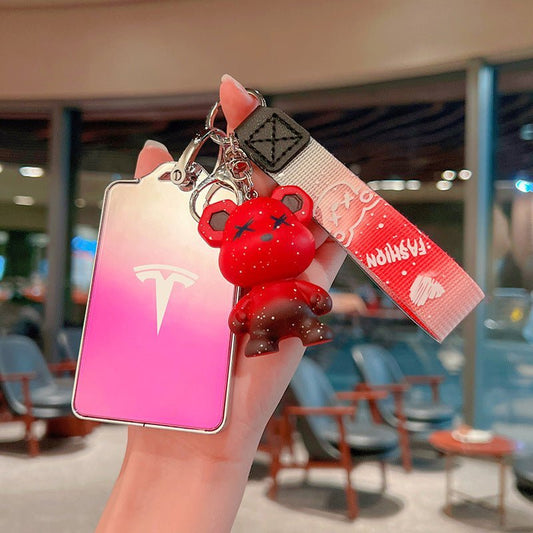 Gradient Mirror Zinc Alloy Key Fob Cover for Tesla Model 3 & Model Y (2017–2023) | Scratch-Resistant | Signal-Friendly Design