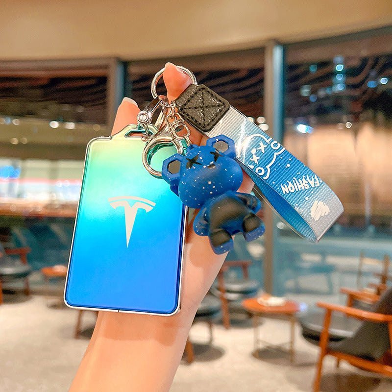 Gradient Mirror Zinc Alloy Key Fob Cover for Tesla Model 3 & Model Y (2017–2023) | Scratch-Resistant | Signal-Friendly Design