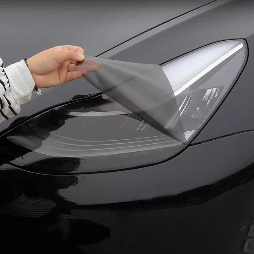 Headlight Protection Film Kits for Tesla Model 3 (2017–2023) & Model Y (2020–Present), Transparent TPU Self-Healing Protective Cover