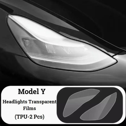 Headlight Protection Film Kits for Tesla Model 3 (2017–2023) & Model Y (2020–Present), Transparent TPU Self-Healing Protective Cover
