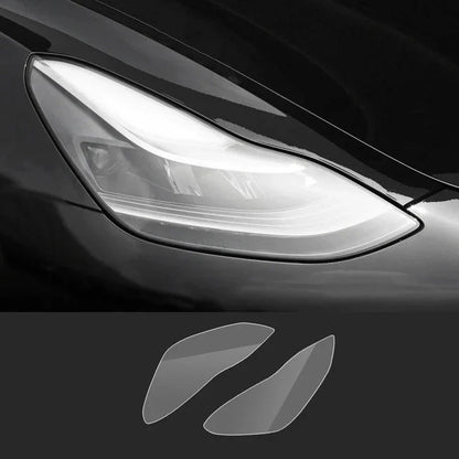 Headlight Protection Film Kits for Tesla Model 3 (2017–2023) & Model Y (2020–Present), Transparent TPU Self-Healing Protective Cover