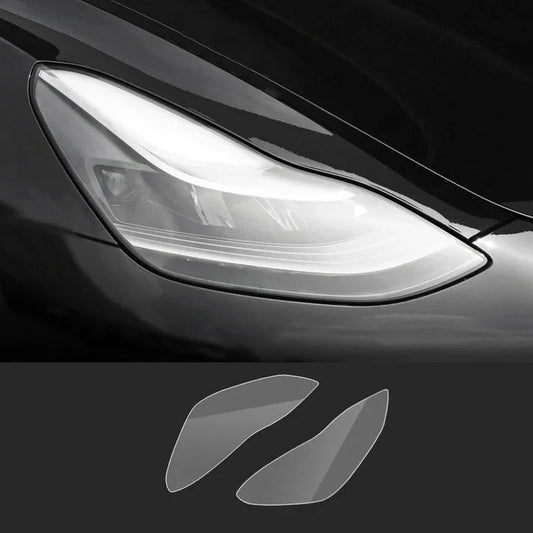 Headlight Protection Film Kits for Tesla Model 3 (2017–2023) & Model Y (2020–Present), Transparent TPU Self-Healing Protective Cover