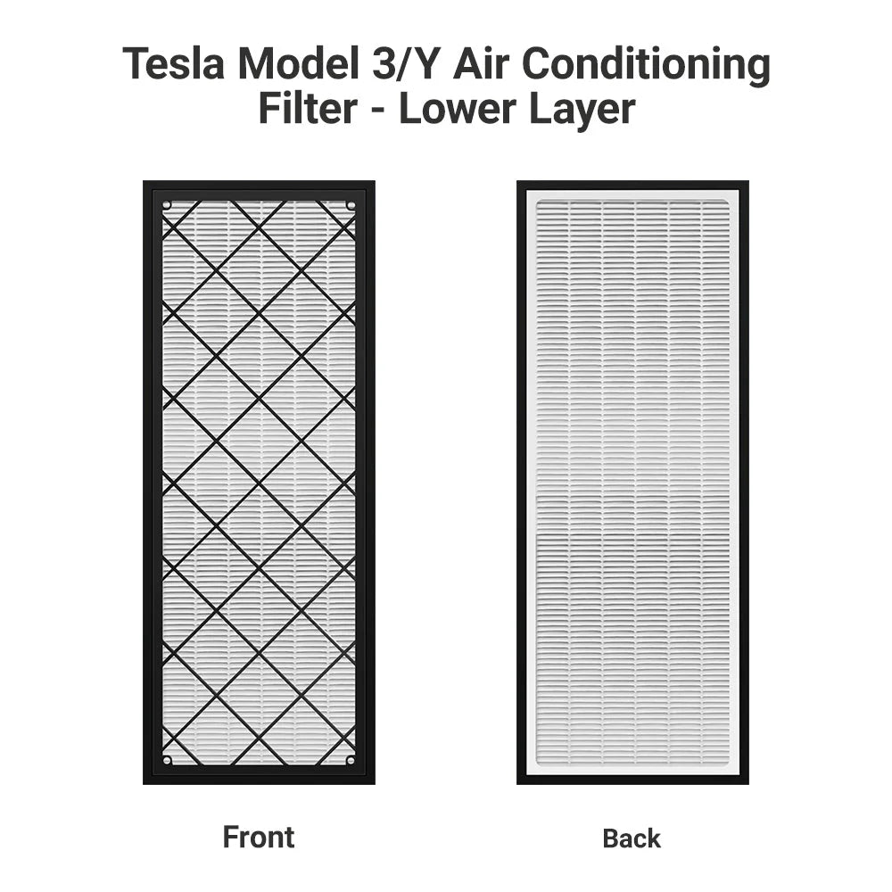 HEPA Upper & Lower Air Filters for Tesla Model Y (4PCS) | 5-Layer Activated Carbon Cabin Air Filter Replacement