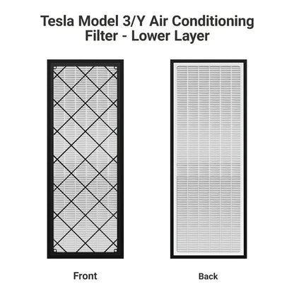 HEPA Upper & Lower Air Filters for Tesla Model Y (4PCS) | 5-Layer Activated Carbon Cabin Air Filter Replacement