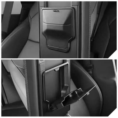 Hidden Armrest Storage Box for Tesla Model Y Juniper & Model 3 Highland – Concealed ABS Organizer with Magnetic Closure