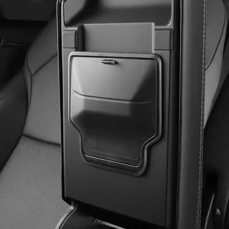 Hidden Armrest Storage Box for Tesla Model Y Juniper & Model 3 Highland – Concealed ABS Organizer with Magnetic Closure