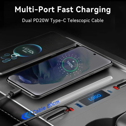 Center Console USB Hub Docking Station with Smart Touch Sensor for Tesla Model 3 & Model Y (2021–2023)