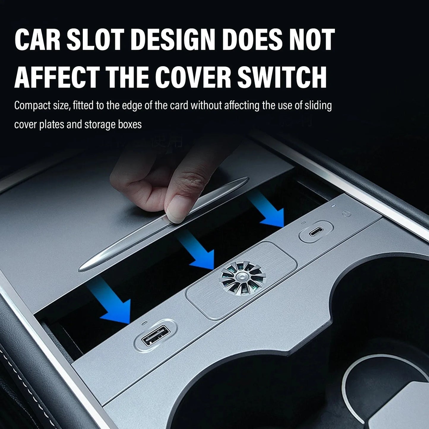 27W Fast Charging USB Hub with Aromatherapy Diffuser for Tesla Model 3 & Model Y (2021–2025) – Multi-Port USB Expansion Dock, OEM Fit Interior Charging Station for iPhone, Dashcam & Accessories