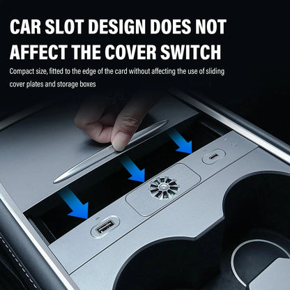 27W Fast Charging USB Hub with Aromatherapy Diffuser for Tesla Model 3 & Model Y (2021–2025) – Multi-Port USB Expansion Dock, OEM Fit Interior Charging Station for iPhone, Dashcam & Accessories