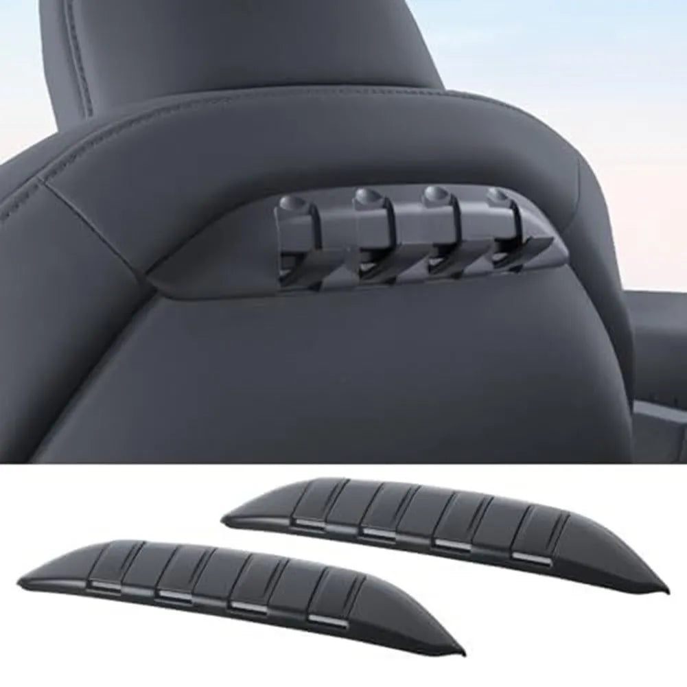 Foldable Seat Back Hooks for Tesla Model 3 / Model Y 2017–2024 – Hidden 4-in-1 Seat Back Organizer Hooks for Grocery Bags, Purses, Backpacks & Takeout | Heavy-Duty ABS Interior Accessories (2-Pack)