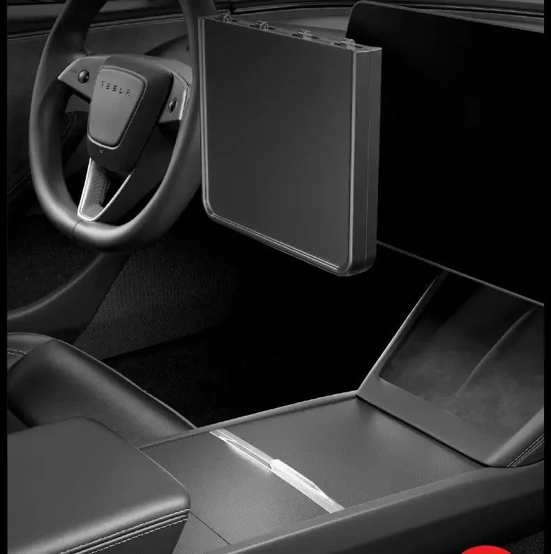 Folding Center Console Table for Tesla Model Y Juniper & Model 3 Highland – ABS Portable Food & Work Tray, Space-Saving Design