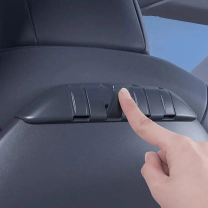 Foldable Seat Back Hooks for Tesla Model 3 / Model Y 2017–2024 – Hidden 4-in-1 Seat Back Organizer Hooks for Grocery Bags, Purses, Backpacks & Takeout | Heavy-Duty ABS Interior Accessories (2-Pack)