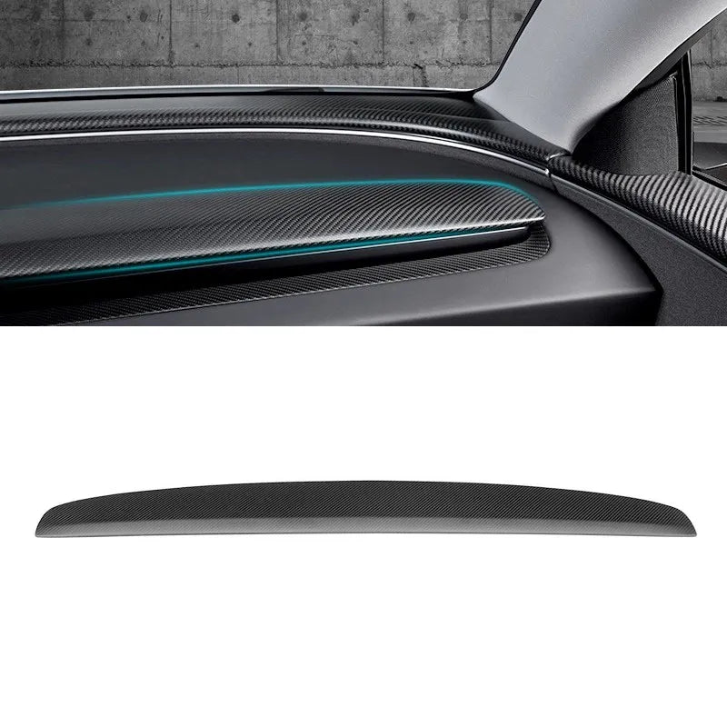 Dry Carbon Fiber Dashboard Cover for Tesla Model 3 Highland (2024+) & Model Y Juniper (2025+) – Matte Interior Trim Overlay