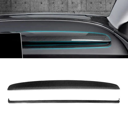 Dry Carbon Fiber Dashboard Cover for Tesla Model 3 Highland (2024+) & Model Y Juniper (2025+) – Matte Interior Trim Overlay