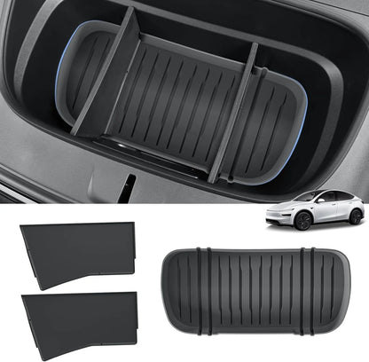 2026+ Tesla Model Y Juniper Front Trunk Organizer – Custom Waterproof Frunk Storage Divider for Long Range & Performance | Multi-Compartment PP Cargo Organizer with Easy Clip-In Installation