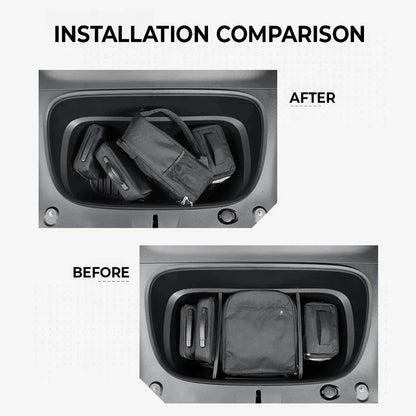 2026+ Tesla Model Y Juniper Front Trunk Organizer – Custom Waterproof Frunk Storage Divider for Long Range & Performance | Multi-Compartment PP Cargo Organizer with Easy Clip-In Installation
