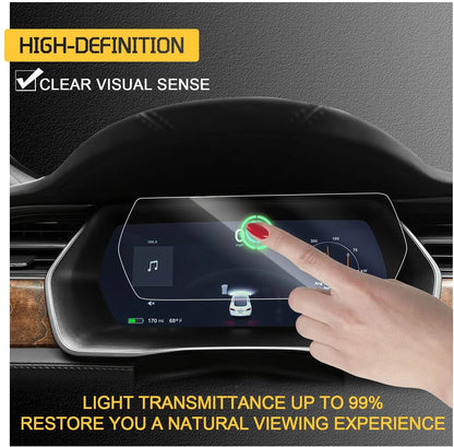 13-Inch Tempered Glass Instrument Screen Protector for Tesla Model S / Model X (2017–2020) Scratch-Resistant, Anti-Fingerprint, Anti-Blue Light
