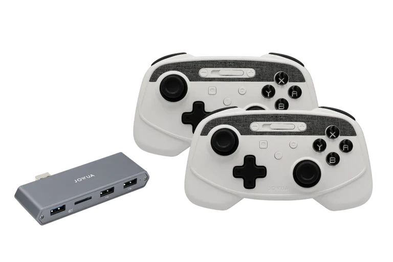 Jowua Wireless Game Controllers Combo with 4-Port USB Dashcam Hub for Tesla Model 3 & Model Y (2021-2023)