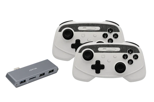 Jowua Wireless Game Controllers Combo with 4-Port USB Dashcam Hub for Tesla Model 3 & Model Y (2021-2023)