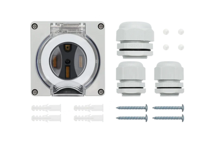 Jowua NEMA 14-50 Weatherproof Power Outlet Box – 240V 50A EV Charging Outlet Enclosure, IP66 Rated, 12,000W Max, ETL Listed