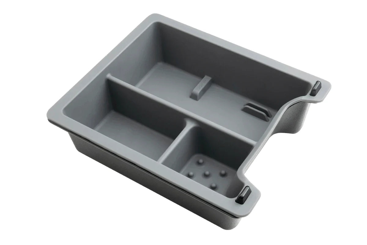 Center Console Tray Organizer for Tesla Model 3 & Model Y (2021–2023 Refresh Console) – Gray Sliding Storage Insert with USB-C Access