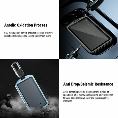 Premium Key Card Holder for Tesla Model 3 & Model Y | Aviation Aluminum, Anti-Slip, Full Protection