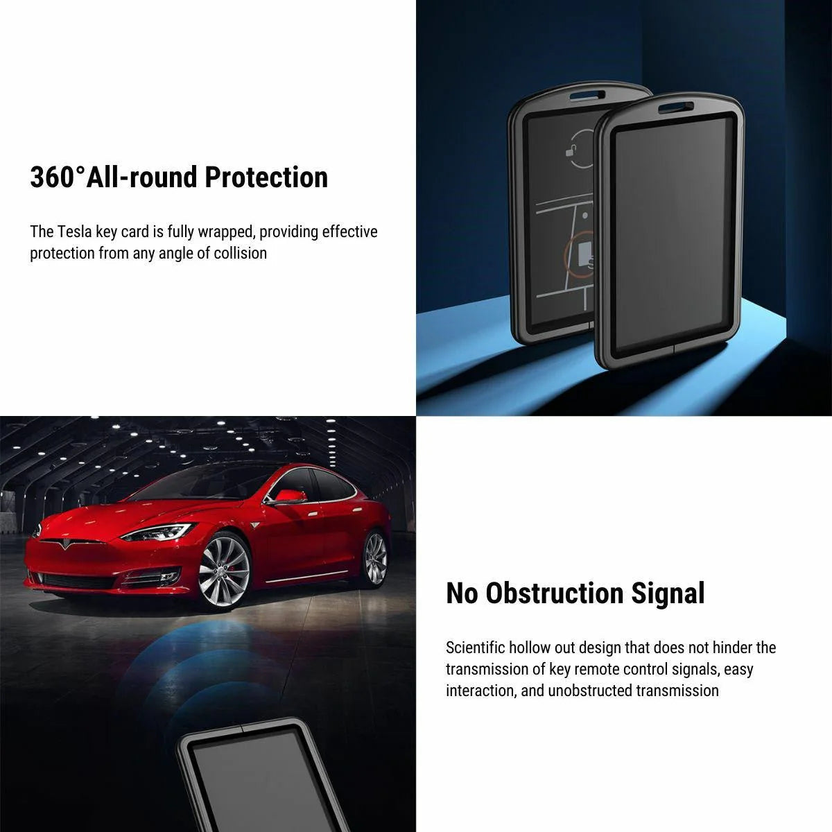 Premium Key Card Holder for Tesla Model 3 & Model Y | Aviation Aluminum, Anti-Slip, Full Protection