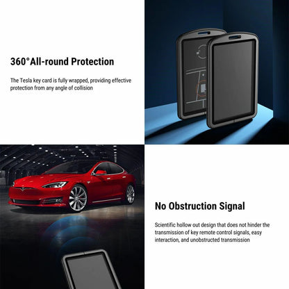 Premium Key Card Holder for Tesla Model 3 & Model Y | Aviation Aluminum, Anti-Slip, Full Protection