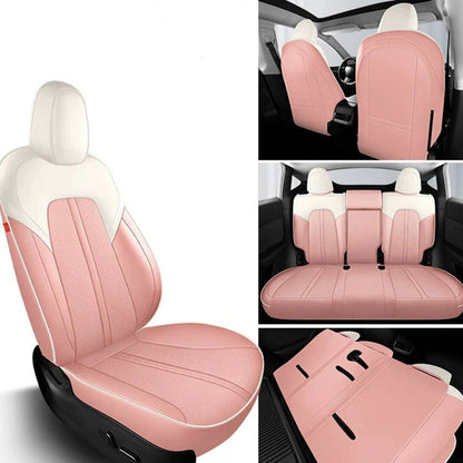 Ultra-Fine Fiber Leather Seat Covers for Tesla Model Y | Full-Coverage Protection, Perforated & Airbag Compatible