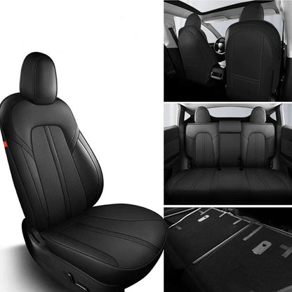 Ultra-Fine Fiber Leather Seat Covers for Tesla Model Y | Full-Coverage Protection, Perforated & Airbag Compatible