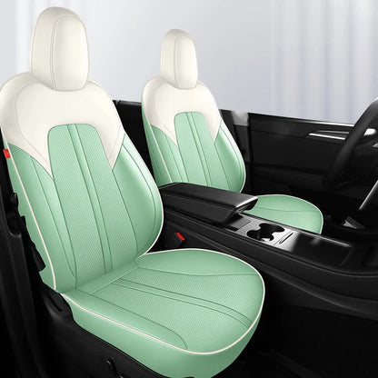 Ultra-Fine Fiber Leather Seat Covers for Tesla Model Y | Full-Coverage Protection, Perforated & Airbag Compatible
