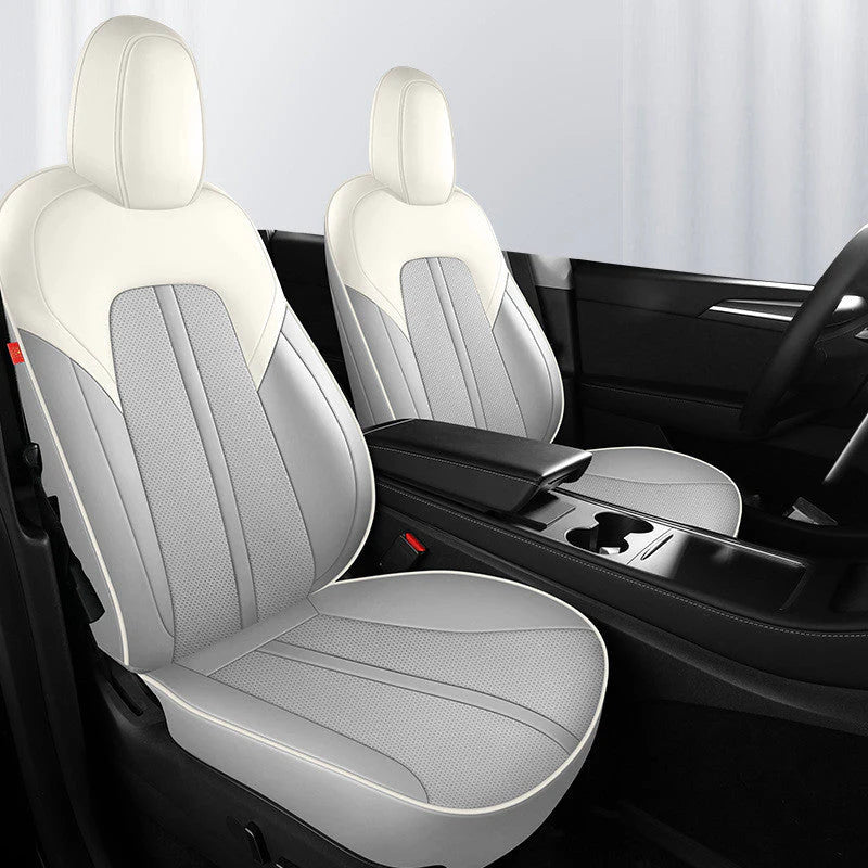 Ultra-Fine Fiber Leather Seat Covers for Tesla Model Y | Full-Coverage Protection, Perforated & Airbag Compatible