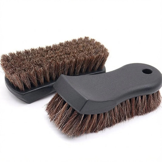 Long Bristle Horse Hair Leather Cleaning Brush for Tesla Interior | Safe Detailing Brush for Seats & Upholstery (1 PCS)