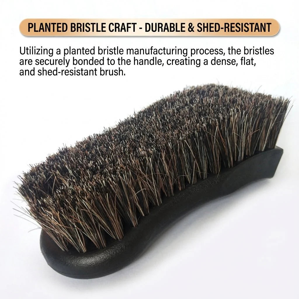 Long Bristle Horse Hair Leather Cleaning Brush for Tesla Interior | Safe Detailing Brush for Seats & Upholstery (1 PCS)
