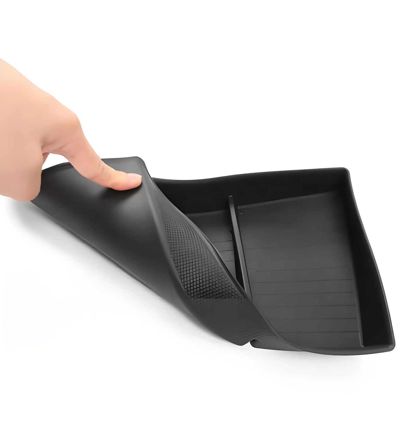 Lower Center Console Storage Organizer for Tesla Model Y Juniper – Custom-Fit TPE Insert for Enhanced Organization & Interior Protection