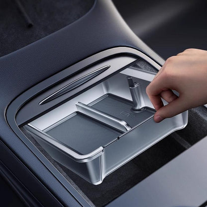 Luminous Center Console Storage Kits for Tesla Model Y Juniper / Model 3 Highland (2PCS) | Translucent Organizer with Cable Management & Anti-Slip Design